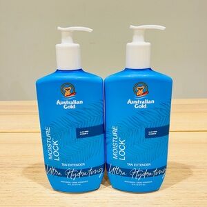 2X Australian Gold MOISTURE LOCKING TAN EXTENDER Lotion 16 oz Aloe & Vitamin E